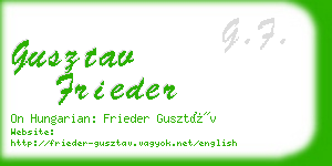 gusztav frieder business card